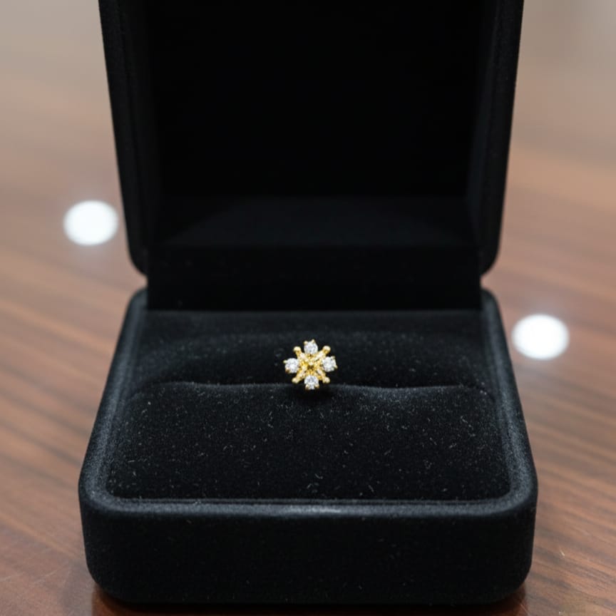 American Diamond 4stone Snowflake nosepin