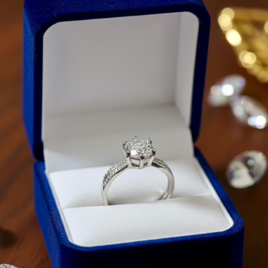 Timeless Sparkle Lumina American Diamond Silver Ring