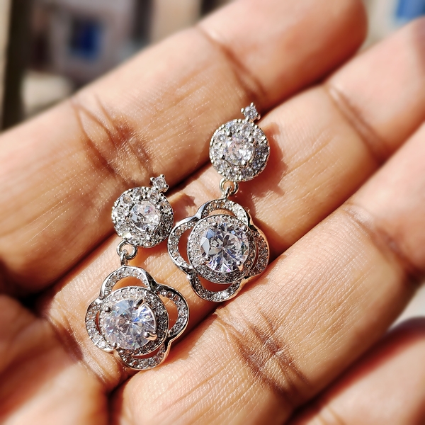 925 Sterling Silver American Diamond Party Earring