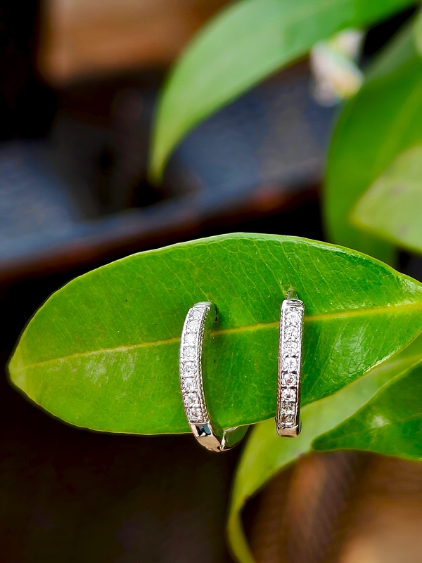 American Diamond starling silver hoop earring