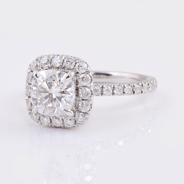 American Diamond Square Halo Cushion finger ring