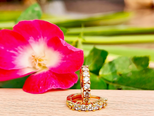 American Diamond Crown Gold Hoop earring