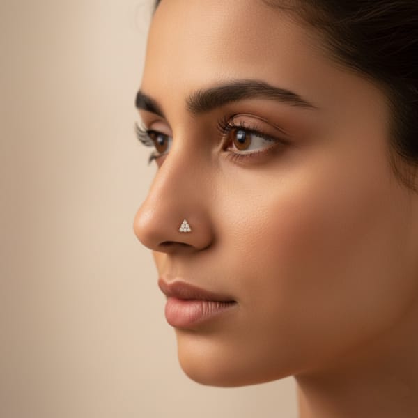 Americsn Diamond 6 Stone Ecliptic Triangle Nosepin