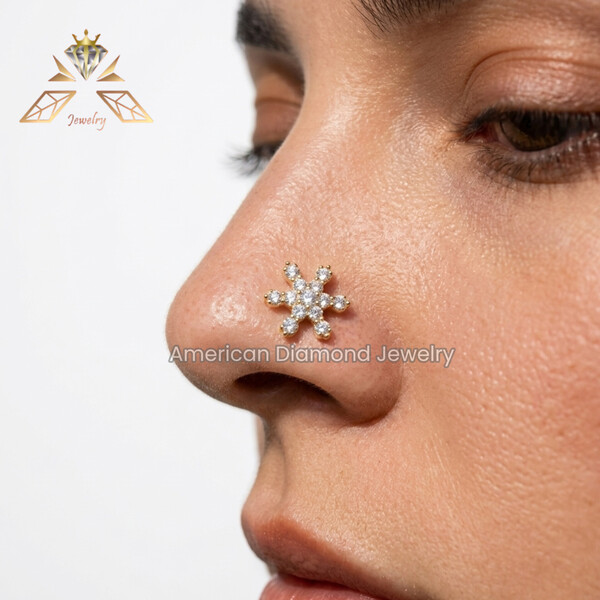 13stone Astra Spark American Diamond Nosepin