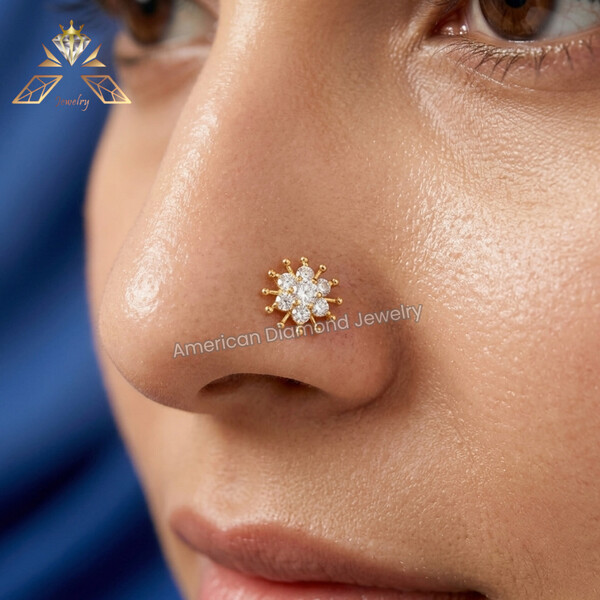 American Diamond 7 Stone Sunshine Nosepin