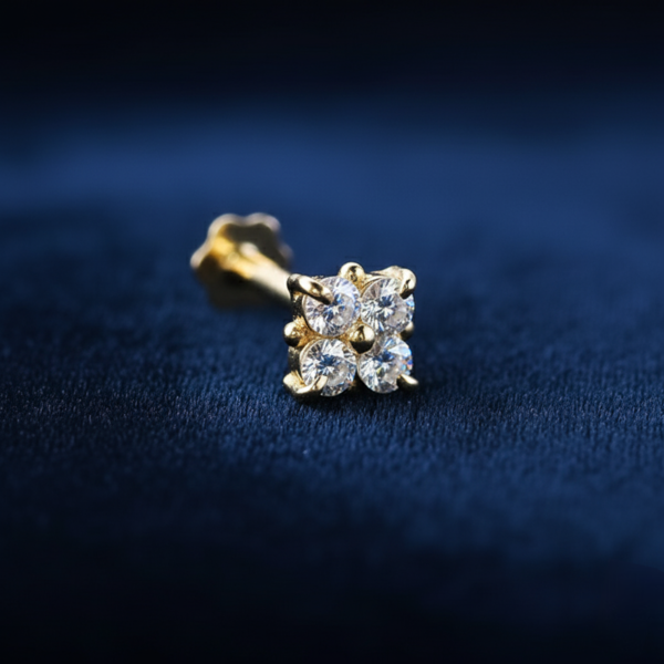 American Diamond 4 Stone Ecstasy Nose Pin