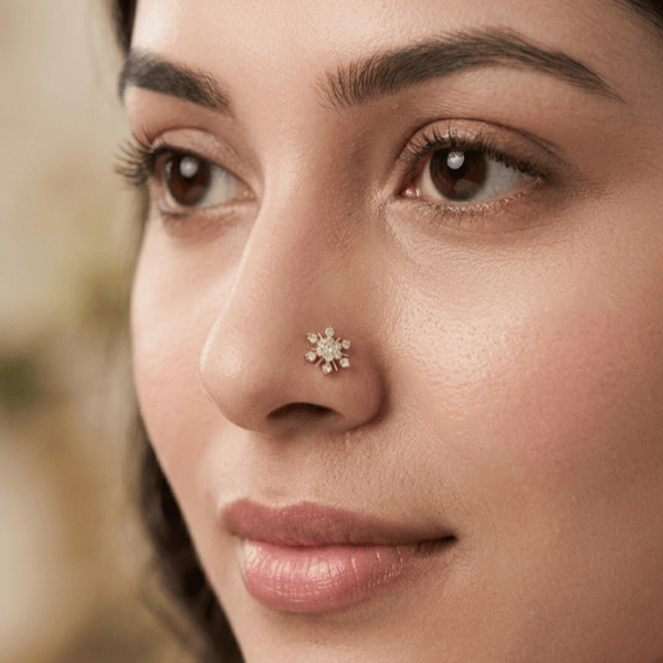 American Diamond 13 Stone Starlight Bloom Nosepin